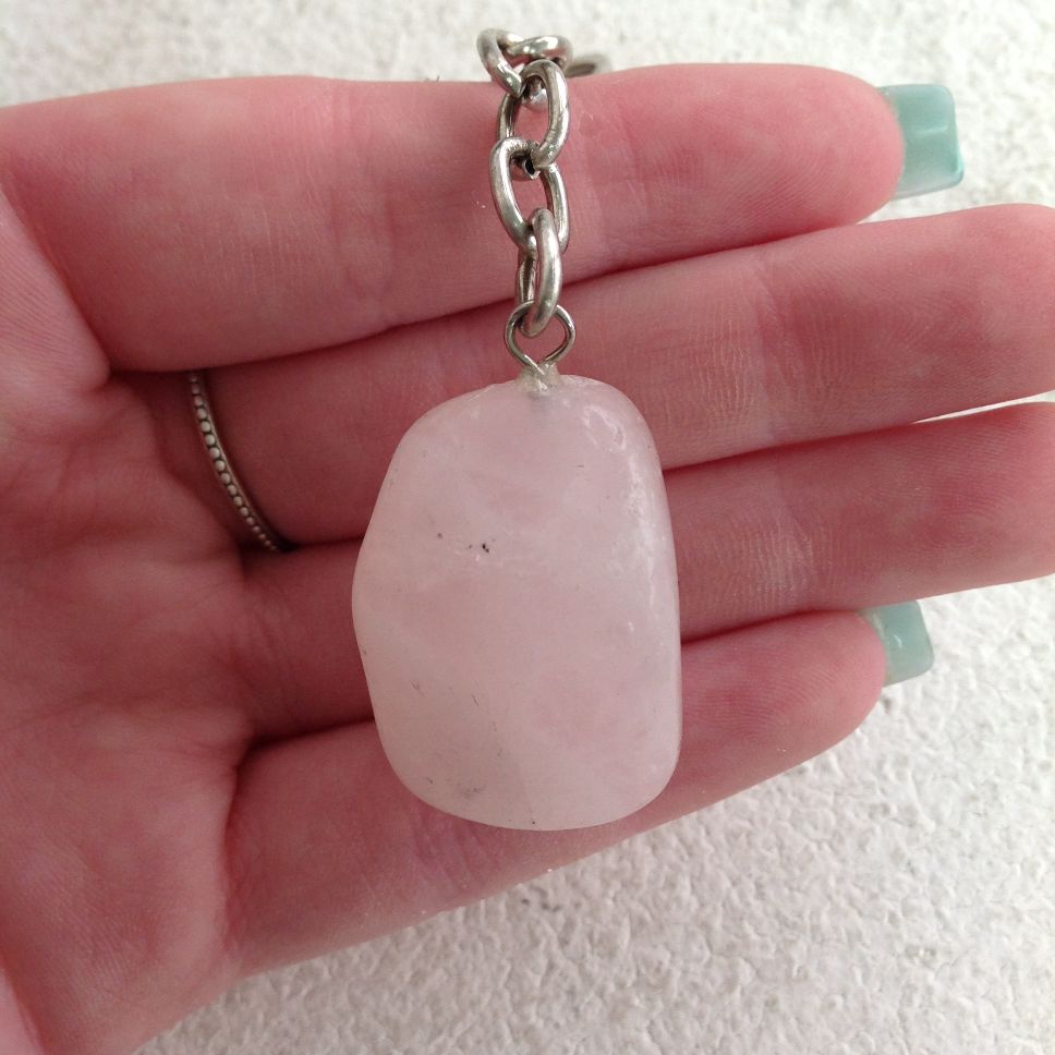 Tumbled Key Chain - Rose Quartz Tumbled Key Chain - Rose Quartz